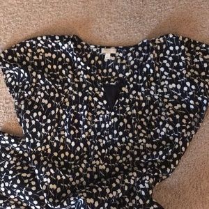 Talbots Navy & White Floral Tie Dress